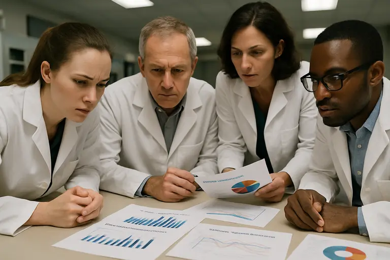 Organizers review sign-in sheets and referral forms after a health event