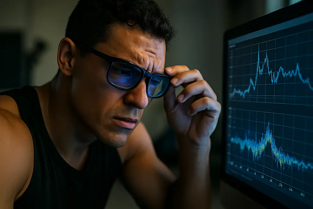 blue-light filters on sports glasses beside a tablet in a dim recovery room