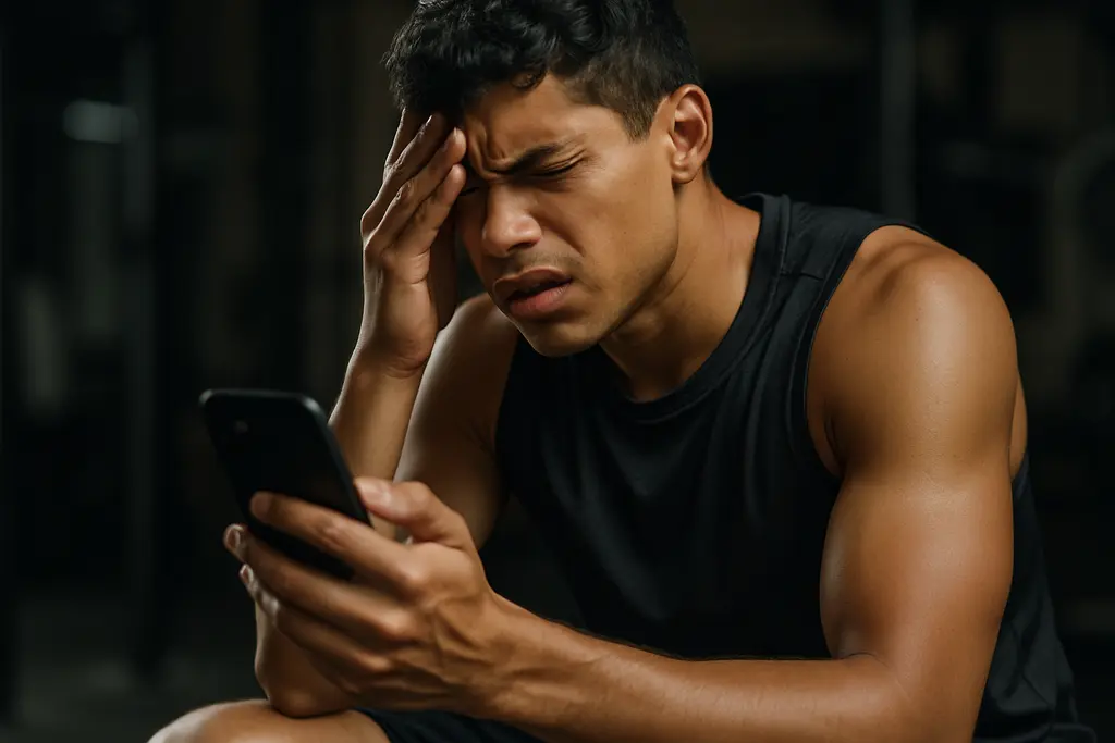 Student athlete taking a screen break during digital eye strain prevention work
